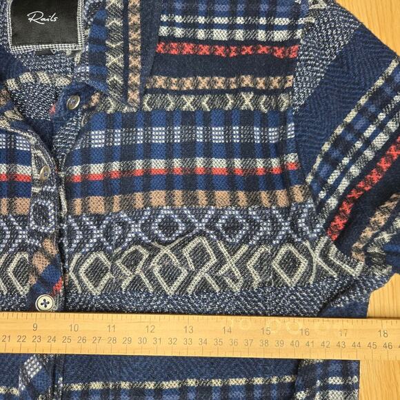 Rails Womens Woven Textured Button-Up Shirt M Aztec Boho Southwestern Cowgirl - Picture 10 of 11